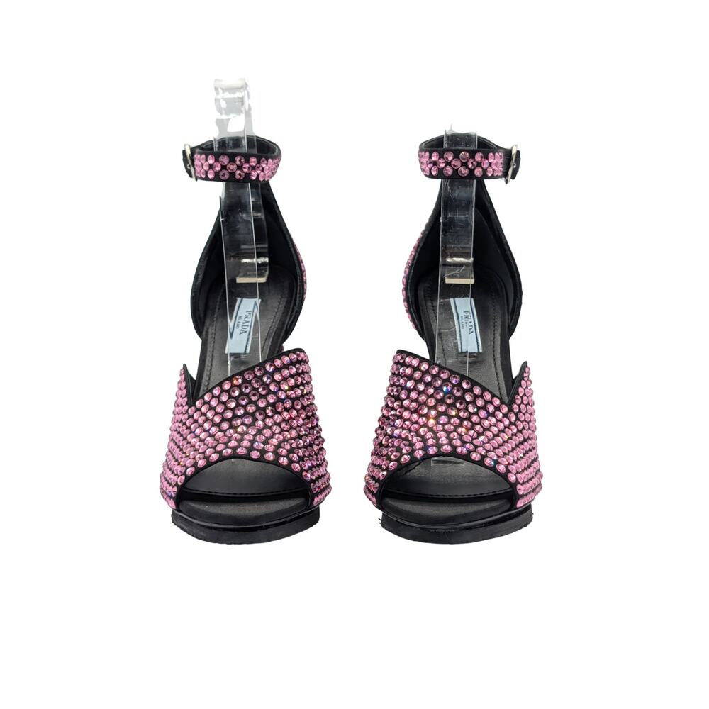 Prada Pink Swarovski Crystal Block Heels Fall 2019 Size 37 - Picture 5 of 9